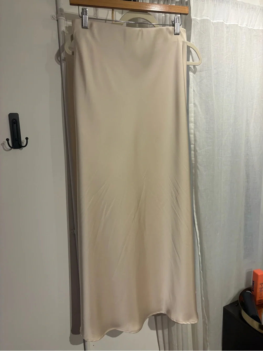 Satin Slip Skirt in Light Beige - Picture 3 of 3